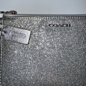 Coach Silver Wristlet with Metallic Sheen